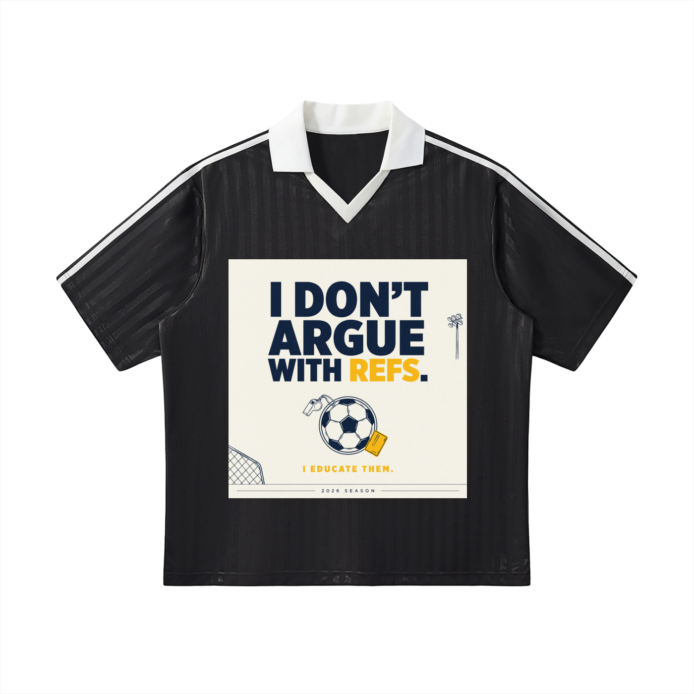 Contrast Collar Striped Soccer Jersey